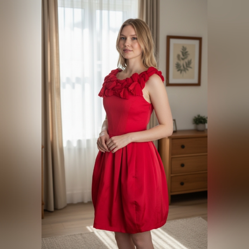 TAYLOR Elegant Red Sleeveless Dress SIZE 4